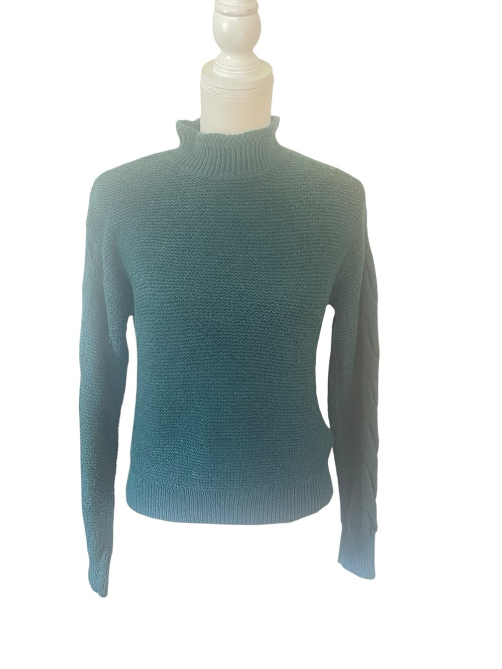 J. Crew Green Mockneck Knit Sweater